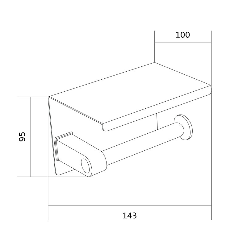 Mexen tualetinio popieriaus laikiklis su lentyna, auksinis - 701197-50
