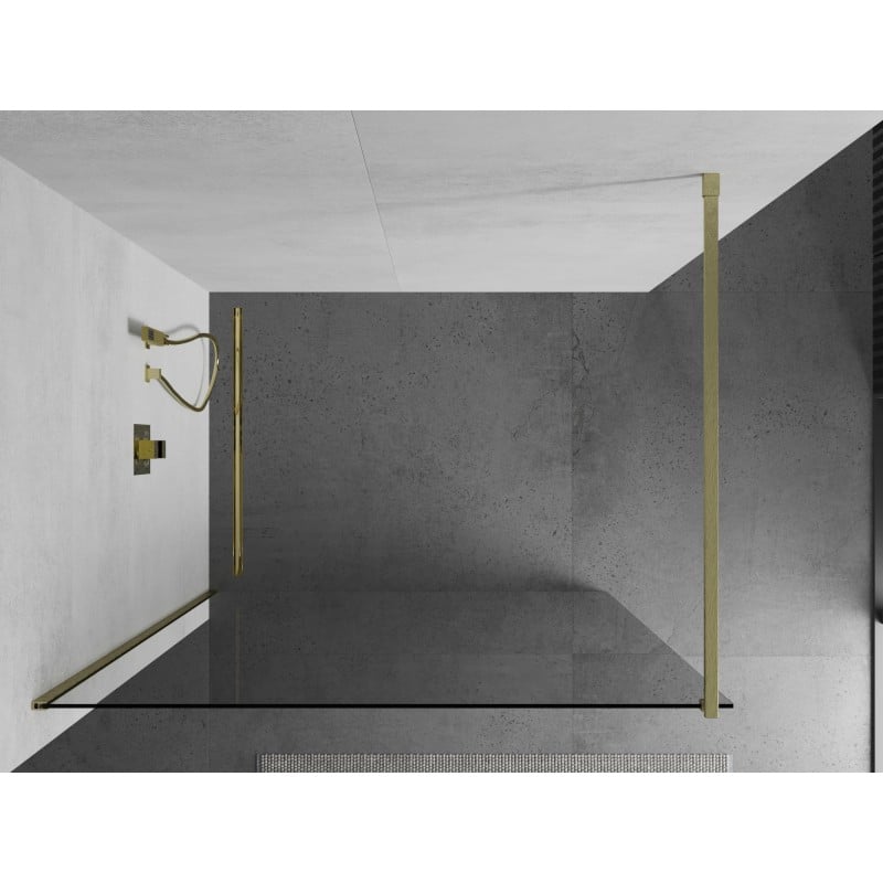 Mexen Kioto dušo pertvaros Walk-in 75 x 200 cm, skaidrus 8 mm, aukso šlifuotas - 800-075-101-55-00