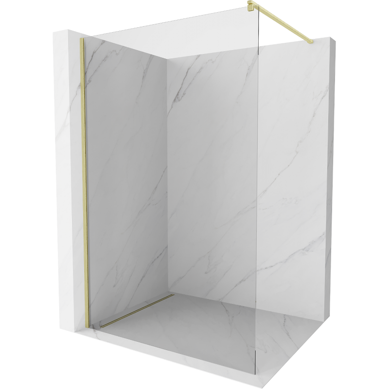 Mexen Kioto dušo sienelė Walk-in 120 x 200 cm, skaidri 8 mm, auksinė matinė - 800-120-101-55-00