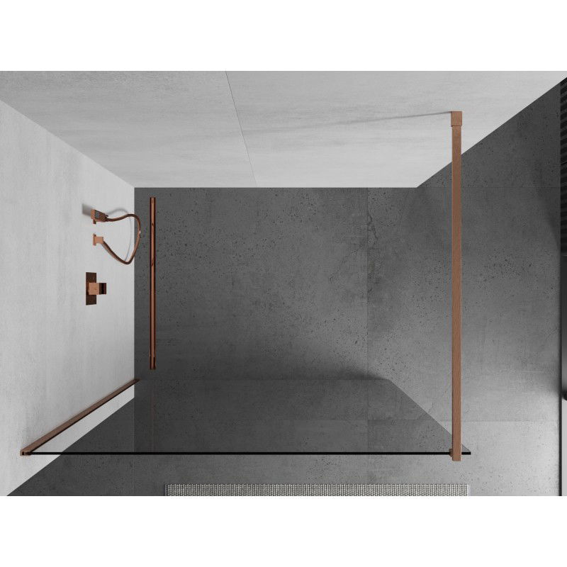 Mexen Kioto dušo sienelė Walk-in 100 x 200 cm, skaidri 8 mm, šlifuotas varis - 800-100-101-65-00
