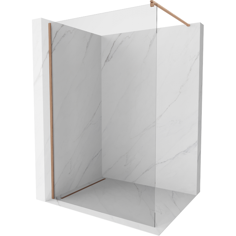 Mexen Kioto dušo siena Walk-in 110 x 200 cm, skaidri 8 mm, poliruotas varis - 800-110-101-65-00