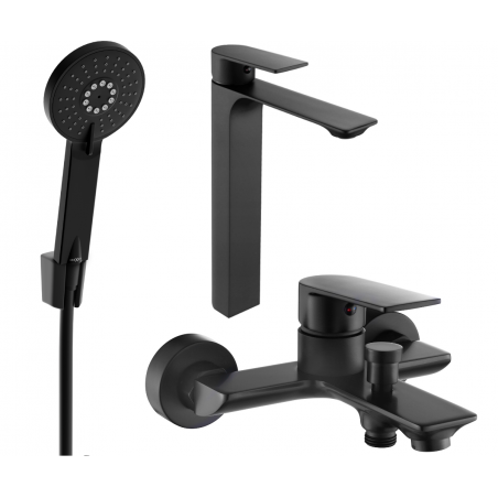 Mexen Alexa R40 vonios komplektas, juodas - 71213R40-70
