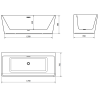 Mexen Volta laisvalaikio vonia 170 x 75 cm, balta, rožinio aukso perla - 51131707500-60