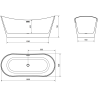 Mexen Montana laisvai pastatoma vonia 180 x 80 cm, balta, šlifuotas varinis perpylimas - 52011808000-65