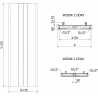 Mexen VR20SL Line plokščias radiatorius 1600 x 600 mm, apatinis centrinis prijungimas, 1191 W, antracitas - W6-160-060-66