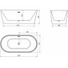 Mexen Luna laisvai pastatoma vonia 160 x 75 cm, balta, baltas persipylimas - 52031607500-20