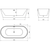 Mexen Luna laisvai stovinti vonia 180 x 80 cm, balta, šlifuotas vario perpylimas - 52031808000-65