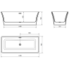 Mexen Tonia laisva vonia 170 x 75 cm, balta, gun metal - 52171707500-95
