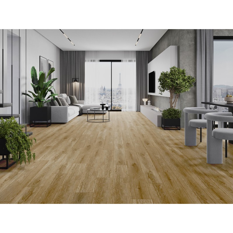Mexen Manhattan vinilinės panelės 1240 x 182 mm SPC 6,5 mm, IXPE pagrindas 1,5 mm, 4 V-grioveliai, Ąžuolas
