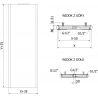 Mexen Flat VR20S skydinis šildytuvas 1600 x 600 mm, apatinis centrinis prijungimas, 1191 W, juodas - W6VR20S-160-060-70