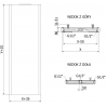 Mexen VR20S Plokščias plokštės radiatorius 1800 x 600 mm, žemutinis centrinis prijungimas, 1308 W, juodas - W6-180-060-70