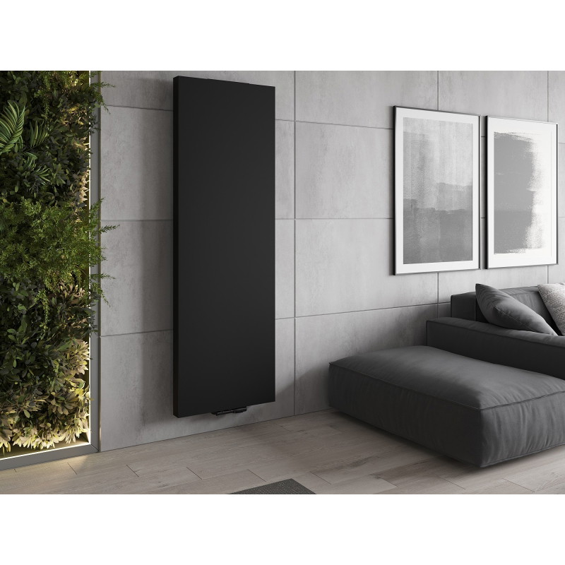 Mexen VS20S Plokščias plokštelinis radiatorius 2200 x 300 mm, apatinis centrinis prijungimas, 760 W, juodas - W6-220-030-70