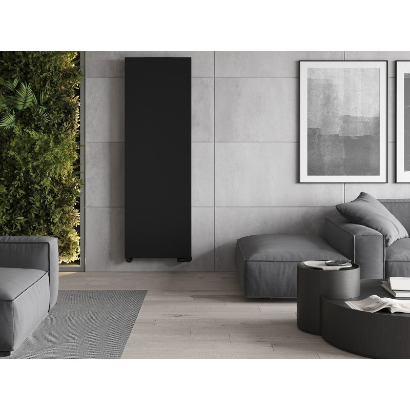 Mexen VS20S Plokščias plokštinis radiatorius 2200 x 400 mm, apatinis centrinis prijungimas, 1013 W, juodas - W6-220-040-70