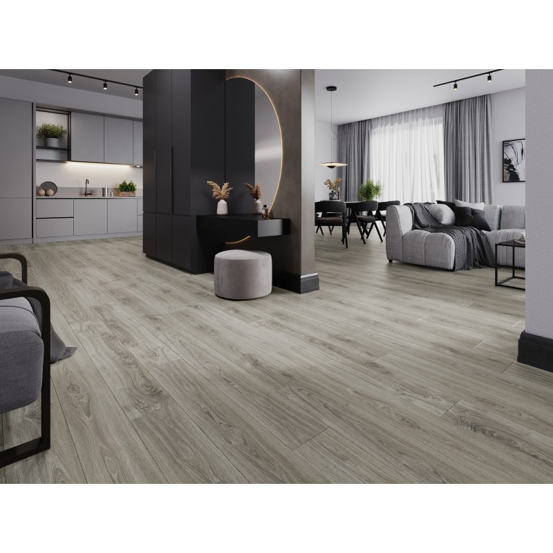 Mexen Silver Creek vinilinės plokštės 1240 x 182 mm SPC 6,5 mm, IXPE 1,5 mm pagrindas, 4 V-fuga, Ąžuolas