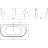 Mexen Oval vonios kraštovaizdžio įranga laisvai stovinti 170 x 80 cm, balta, balta perteklius - 52671708000-20