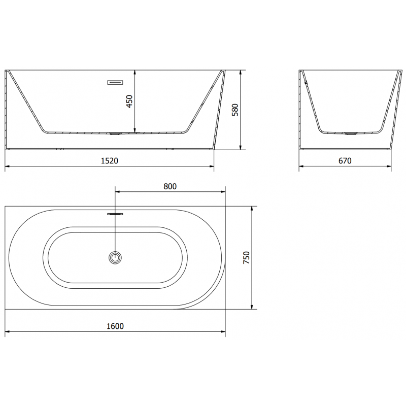Mexen Mia laisvai pastatoma kampinė kairinė vonia 160 x 75 cm, balta/juoda, šlifuota vario perpylimo anga - 52691607575L-65