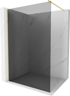 Mexen Kioto Walk-in dušo sienelė 90 x 200 cm, grafito spalvos 8 mm, šlifuota auksinė - 800-090-101-55-40