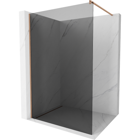 Mexen Kioto dušo sienelė Walk-in 100 x 200 cm, grafitas 8 mm, šlifuotas varis - 800-100-101-65-40