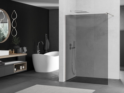 Mexen Kioto walk-in dušo siena 100 x 200 cm, grafitas 8 mm, šlifuotas nikelis - 800-100-101-97-40