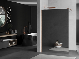 Mexen Kioto walk-in dušo siena 140 x 200 cm, 8 mm veidrodis, šlifuota varis - 800-140-101-65-50