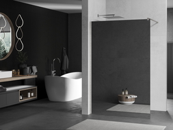 Mexen Kioto dušo siena Walk-in 80 x 200 cm, veidrodis 8 mm, šlifuotas nikelis - 800-080-101-97-50