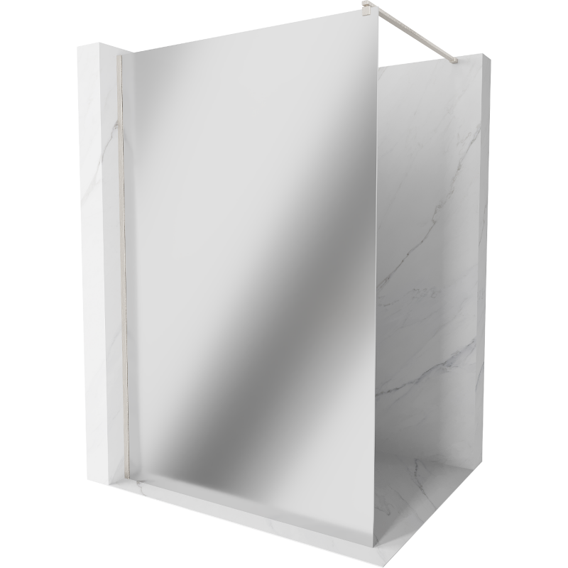 Mexen Kioto dušo sienelė Walk-in 100 x 200 cm, veidrodis 8 mm, šlifuotas nikelis - 800-100-101-97-50