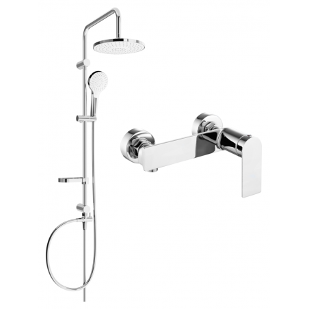 Mexen Erik paviršinis dušo komplektas su lietaus galvute ir dušo baterija Zero, chromas - 71140205-00