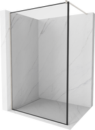 Mexen Kioto dušo siena Walk-in 60 x 200 cm, juodas raštas 8 mm, šlifuotas nikelis - 800-060-101-97-70