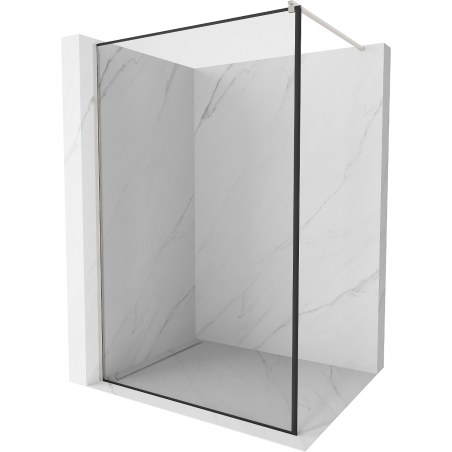 Mexen Kioto dušo siena Walk-in 70 x 200 cm, juodas rėmelis 8 mm, šepečiu nikelis - 800-070-101-97-70