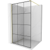 Mexen Kioto vonios kambario sienelė Walk-in 100 x 200 cm, juodas raštas 8 mm, auksinė šveitimo - 800-100-101-55-77