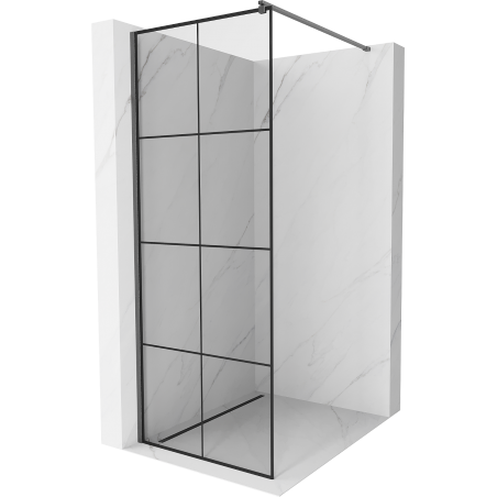 Mexen Kioto dušo siena Walk-in 80 x 200 cm, juodas raštas 8 mm, gun gray šlifuotas - 800-080-101-66-77