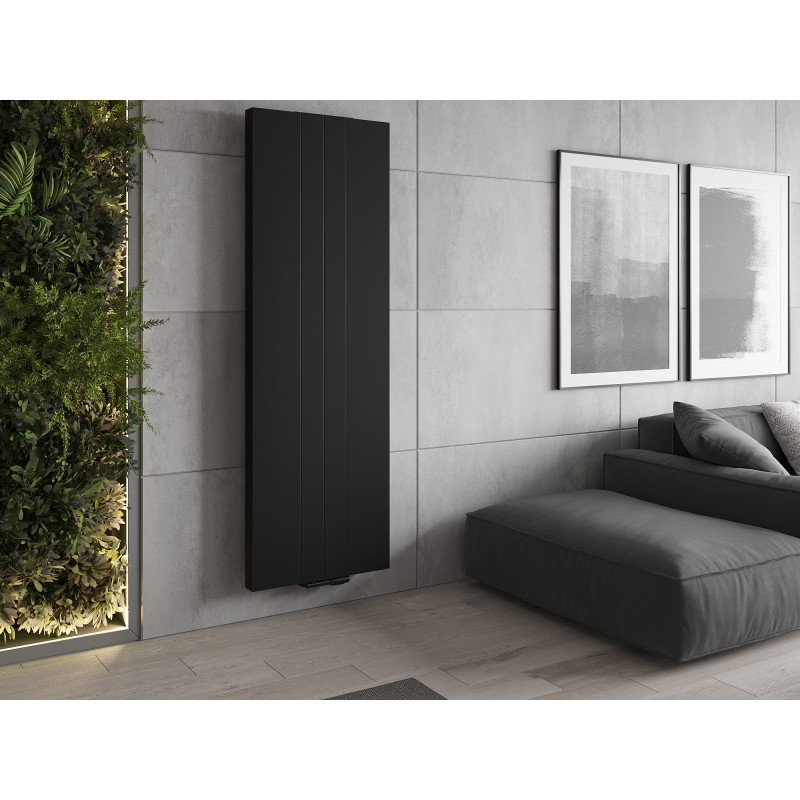Mexen VS20SL Linijinis plokščias radiatorius 2000 x 600 mm, apatinis centrinis prijungimas, 1417 W, juodas - W6-200-060-70