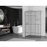 Mexen Kioto dušo siena Walk-in 90 x 200 cm, juodas raštas 8 mm, šlifuoju nikelį - 800-090-101-97-78