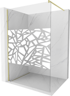 Mexen Kioto dušo siena Walk-in 80 x 200 cm, balta raštas 8 mm, auksinė šlifuota - 800-080-101-55-85