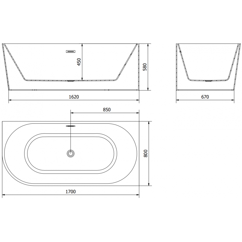 Mexen Mia laisvai pastatoma kampinė vonia dešinė 170 x 80 cm, balta, chromuota perpylimo anga - 52691708000P-01