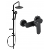 Mexen Milo Carl viršutinio montavimo dušo komplektas su lietaus dušu ir dušo maišytuvu, juodas - 71340240-70