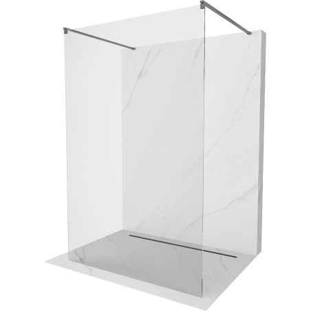 Mexen Kioto laisvai stovinti dušo pertvara 170 x 200 cm, permatomas 8 mm, šlifuotas ginkluotas pilkas - 800-170-002-66-00