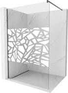 Mexen Kioto Walk-in dušo siena 90 x 200 cm, balta raštas 8 mm, gun gray šlifuota - 800-090-101-66-85