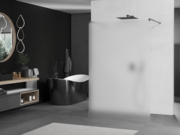 Mexen Kioto laisvai pastatoma dušo siena 140 x 200 cm, matinė 8 mm, šlifuota pistoletinė pilka - 800-140-002-66-30