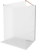 Mexen Kioto laisvai stovinti dušo sienelė 100 x 200 cm, matinė 8 mm, šlifuotas varis - 800-100-002-65-30