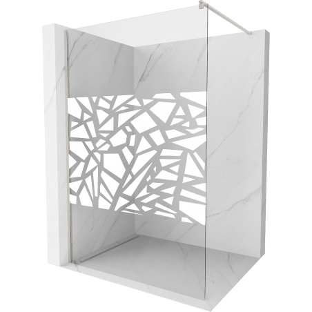 Mexen Kioto walk-in dušo siena 70 x 200 cm, balta tekstūra 8 mm, šlifuota nikelio - 800-070-101-97-85
