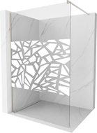 Mexen Kioto dušo sienelė Walk-in 110 x 200 cm, balta ornamentika 8 mm, šveitimas nikelio - 800-110-101-97-85