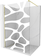 Mexen Kioto dušo sienelė Walk-in 110 x 200 cm, balta banga 8 mm, auksinė šlifuota - 800-110-101-55-97