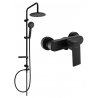 Mexen Royo Carl paviršinis dušo rinkinys su lietaus dušu ir dušo baterija, juodas - 72240240-70