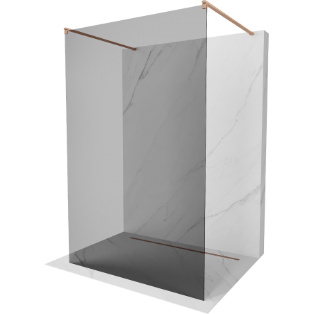 Mexen Kioto laisvai stovinti dušo sienelė 130 x 200 cm, grafitas 8 mm, šlifuotas varis - 800-130-002-65-40