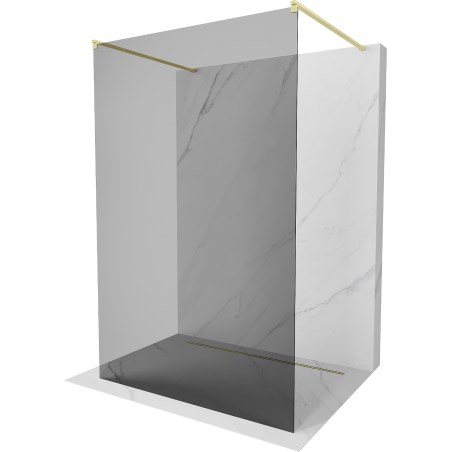 Mexen Kioto laisvai stovinti dušo pertvara 100 x 200 cm, grafitas 8 mm, auksinis šlifuotas - 800-100-002-55-40