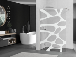 Mexen Kioto dušo sienelė Walk-in 70 x 200 cm, balta tekstūra 8 mm, matinė nikelio spalva - 800-070-101-97-97