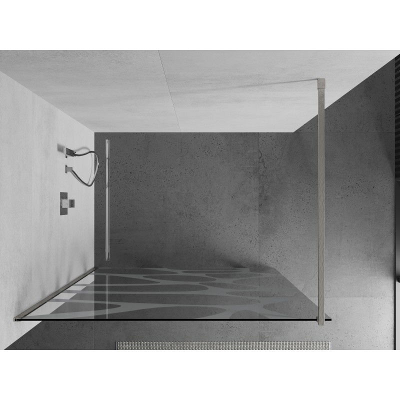 Mexen Kioto dušo siena Walk-in 80 x 200 cm, baltos bangos 8 mm, šlifuotas nikelis - 800-080-101-97-97