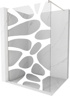 Mexen Kioto dušo sienelė Walk-in 100 x 200 cm, balta banga 8 mm, šlifuotas nikelis - 800-100-101-97-97