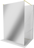 Mexen Kioto laisvai stovinti dušo pertvara 130 x 200 cm, veidrodis 8 mm, auksu šlifuotas - 800-130-002-55-50